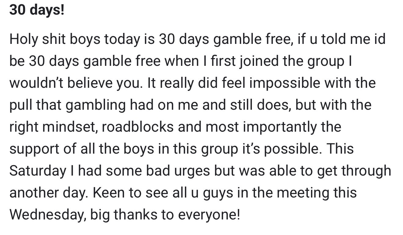 Community testimonial