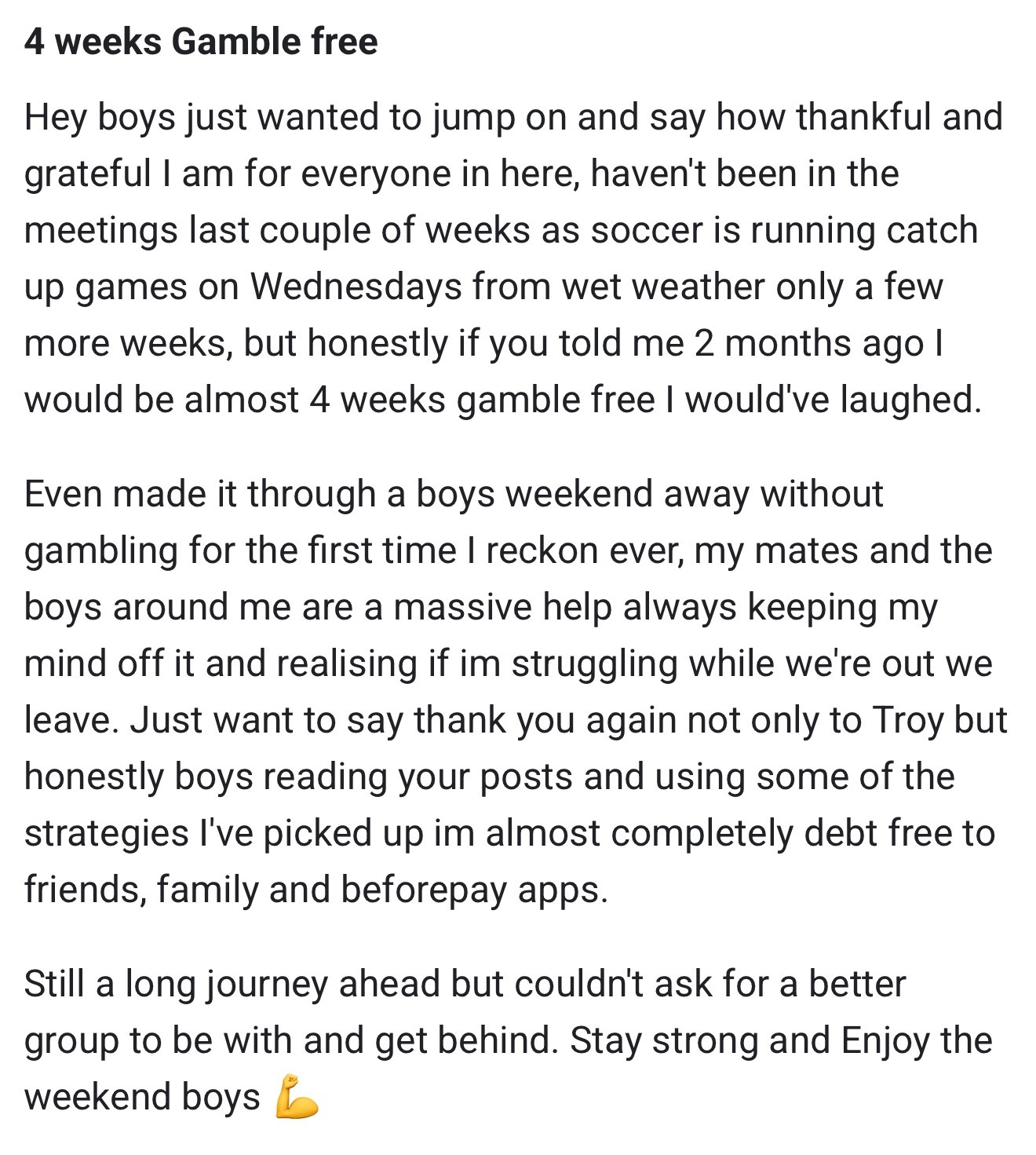 Community testimonial